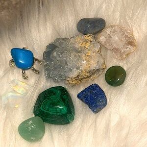 Blue and green crystals